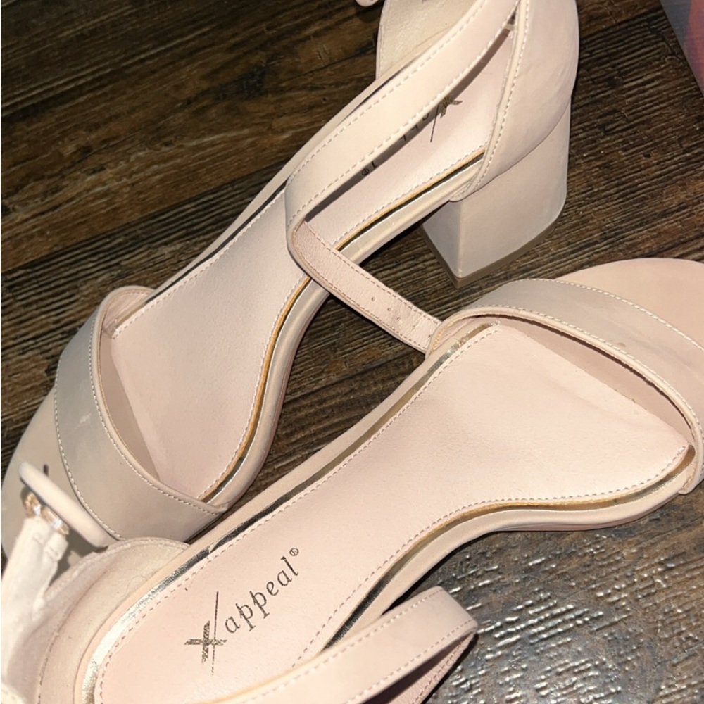 Xappeal Cream Block Heel Sandals